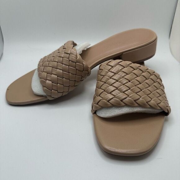 CUSHIONAIRE Women's woven low block heel sandal +Memory Foam 9 NUDE - Picture 7 of 7